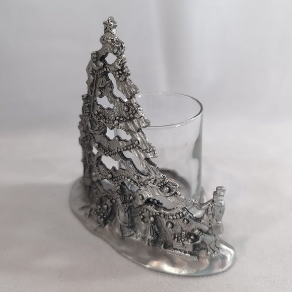 Seagull 1996 Christmas Tree Candle Holder Pewter Etain Zinn Canada Silver Votive - Picture 5 of 11